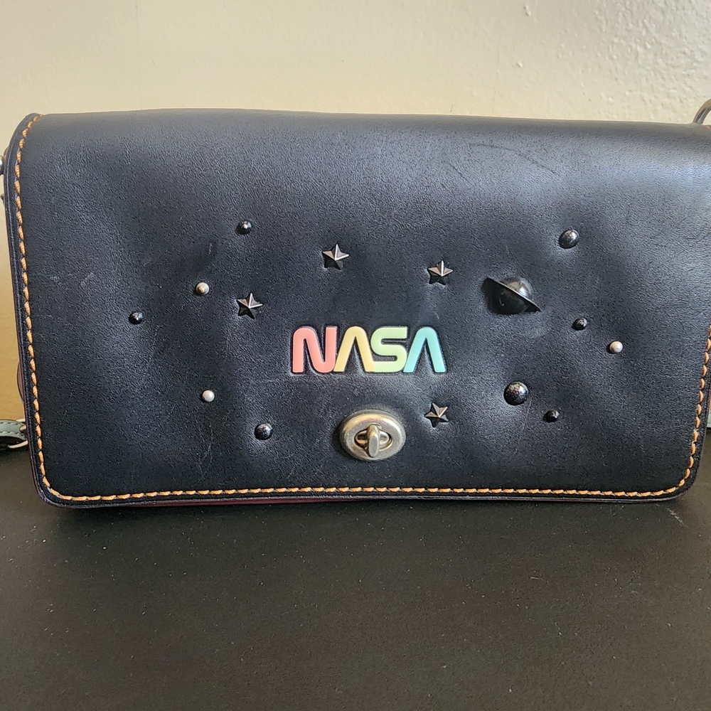 Coach Black Crossbody Bag with NASA Logo